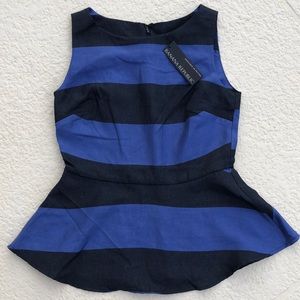 Banana Republic Peplum Flounce Sleeveless Stripe Blouse - NWT!